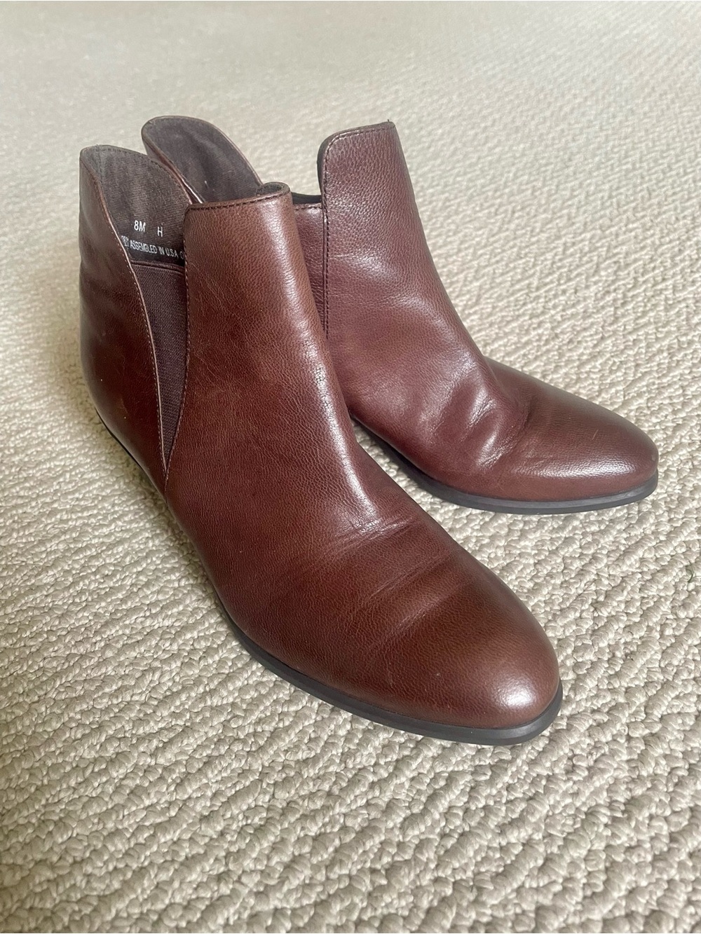 Munro Brown Leather Ankle Booties